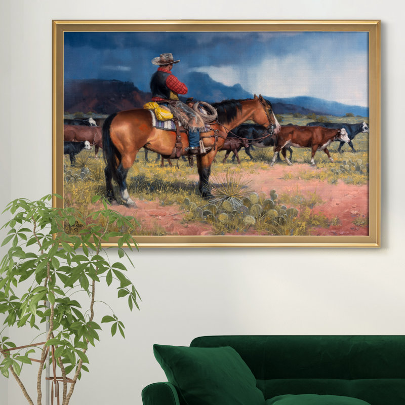 «Twenty Years in the Saddlepremium», reproduction d'art sur toile encadrée, H 30,5 po x l 42,5 po x P 1,5 po, Doré