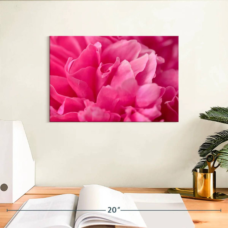 Pivoine rose brillante, H 8 po x l 12 po