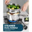 Casseroles avec couvercles et cuiseur à vapeur 7 pièces Ensemble de casseroles en acier inoxydable avec fond triplement Casserole de 3 pintes avec cuiseur à vapeur 18/10 Ensemble de casseroles à induction compatibles 1QT et 2QT et 3QT
