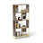 4-Tier Industrial Bookcase Rustic Wood Metal Frame Asyfafafafaetrical Shelf