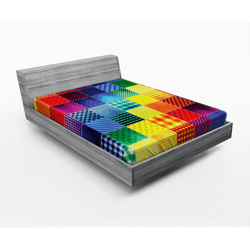 Microfiber Patchwork Fitted Sheet, Full Fitted Sheet