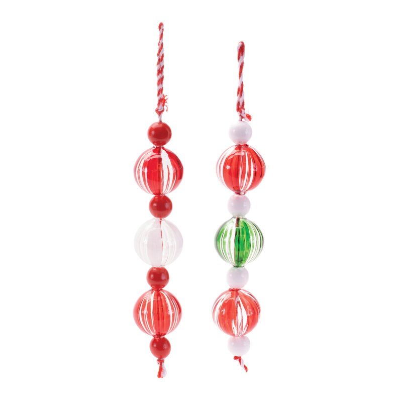 Striped Glass Mini Drop Ornaments