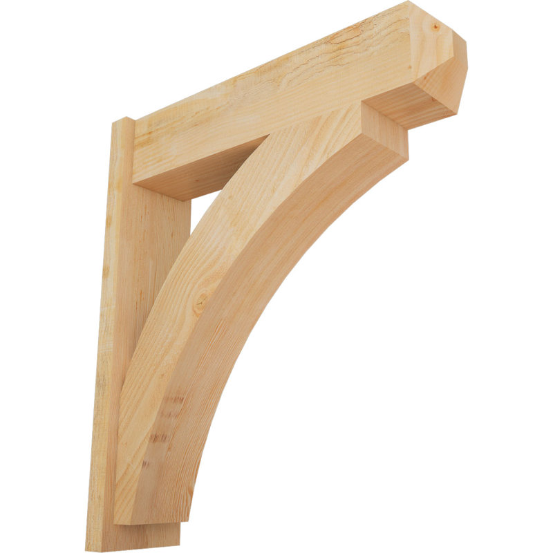 Thorton Craftsman Rustic Wood Outlooker,  32" D x 36" H , 8" W Douglas Fir (Rough Sawn)
