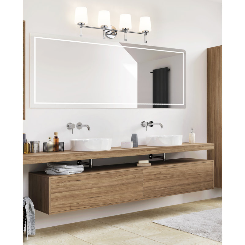 Meuble-lavabo 4 lumières Henri 32 po Chrome, Chrome chrome