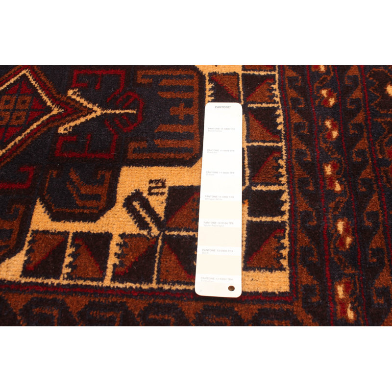 Tapis décoratif en laine noué à la main de conception unique Ivoire 6 pi 7 po x 9 pi 11 po Deciderio New Age Balouch