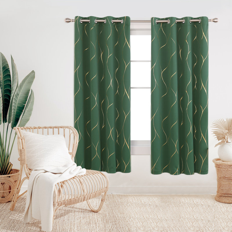 Valmar Blackout Curtain Pair, Dark Forest, Width 132 x Drop 183cm