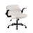 Ribbed Fabric Swivel Home Office Chair with Armrests, Adjustable Height Vanity Chair with Wheels-1952265545