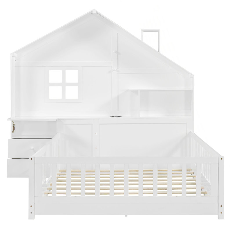 Charming Platform House Bed With Versatile Features And Storage Options