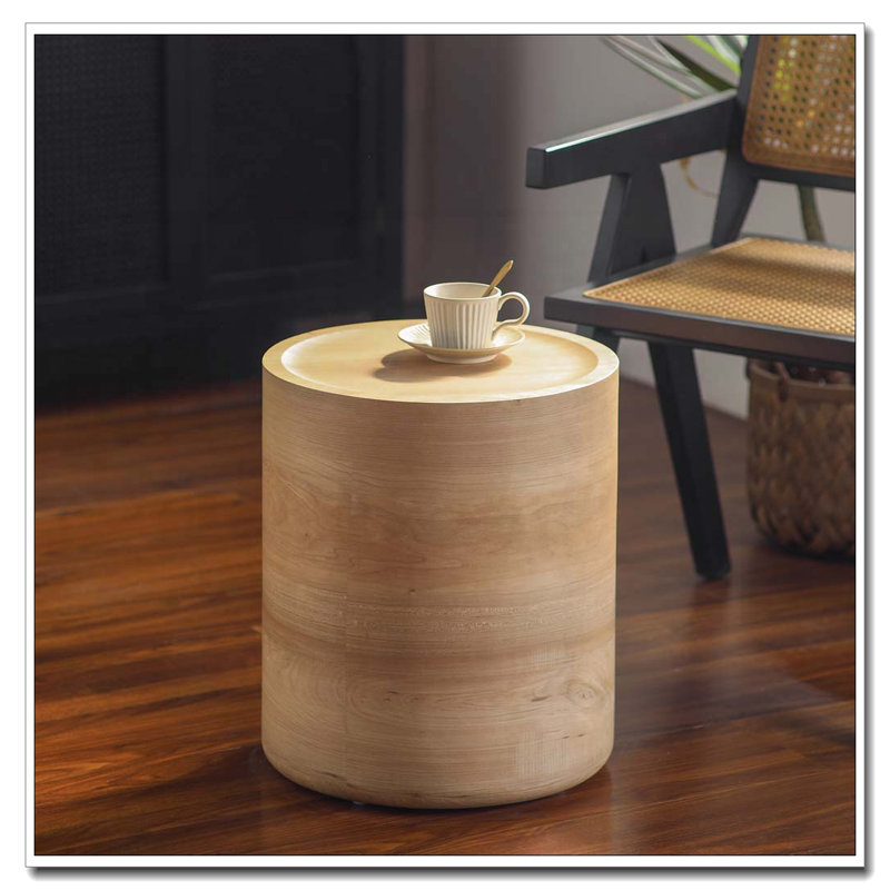 Table d'appoint d'angle moderne en faux béton et table de bout sans assemblage, Beige