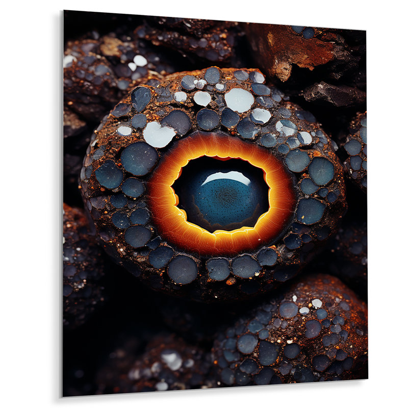 Art mural noir et orange Geode II, H 20 po x l 12 po x P 1 po