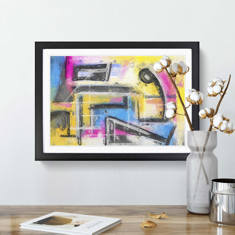 Abstract Vol.51 by S.Johnson - Framed Print, 33cm H x 45cm W x 2cm D, Black Framed