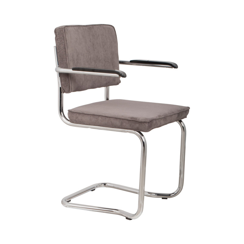 Chaise en porte-à-faux rembourrée Ridge, Gris