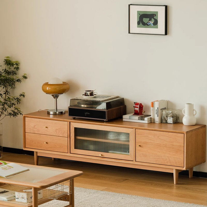 Meuble télé Modern Burlywood, H 19,69 po x L 70,87 po x l 15,75 po