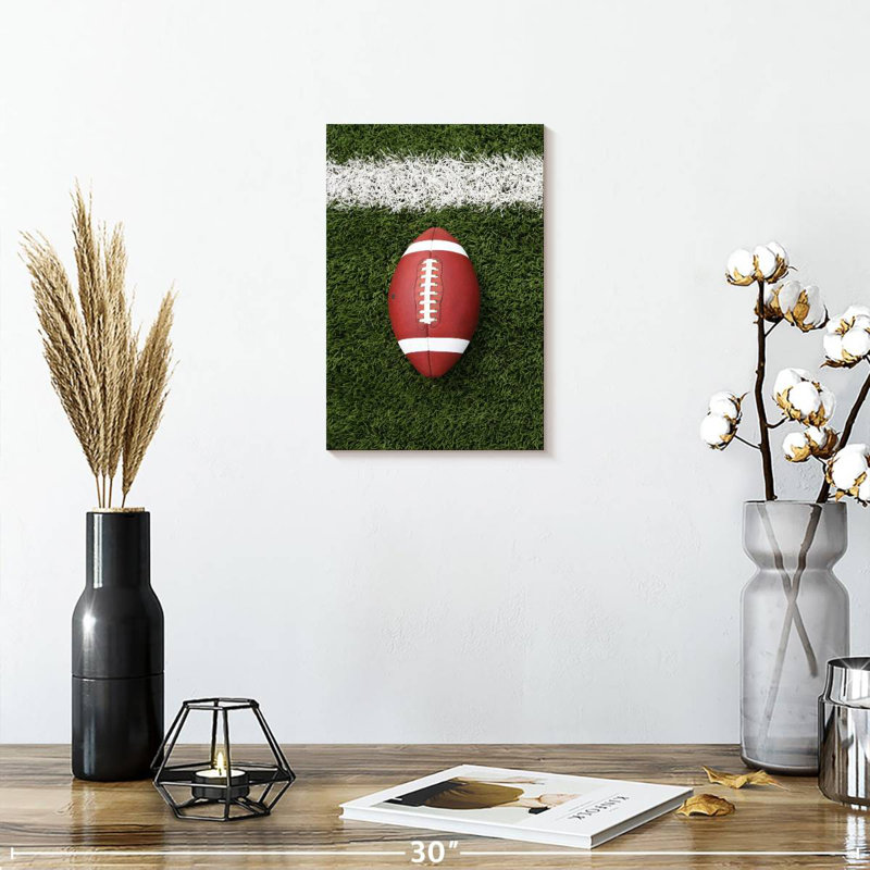 Football On Grass, 12" H x 8" W