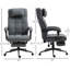 Chaise de bureau pivotante à haut dossier et repose-pieds rembourré à hauteur réglable