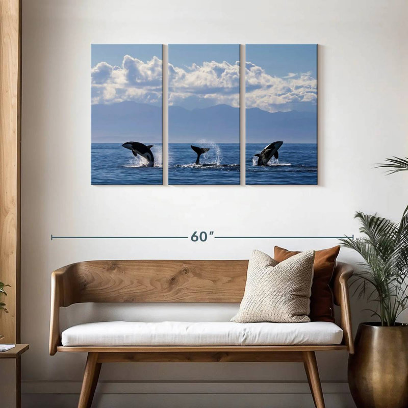 Brampt Lively Killer Whales, 28" H x 45" W