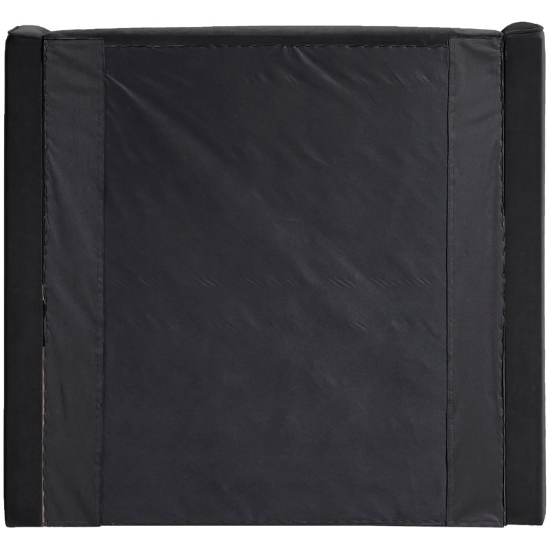 Kendall Wanaque Velvet Upholstered Bed, Twin, Black Velvet