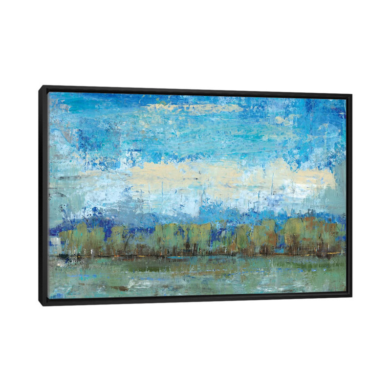 « forest edge i », reproduction sur toile, H 18 po x l 26 po x P 1,5 po, Toile avec cadre noir, Pas de tapis