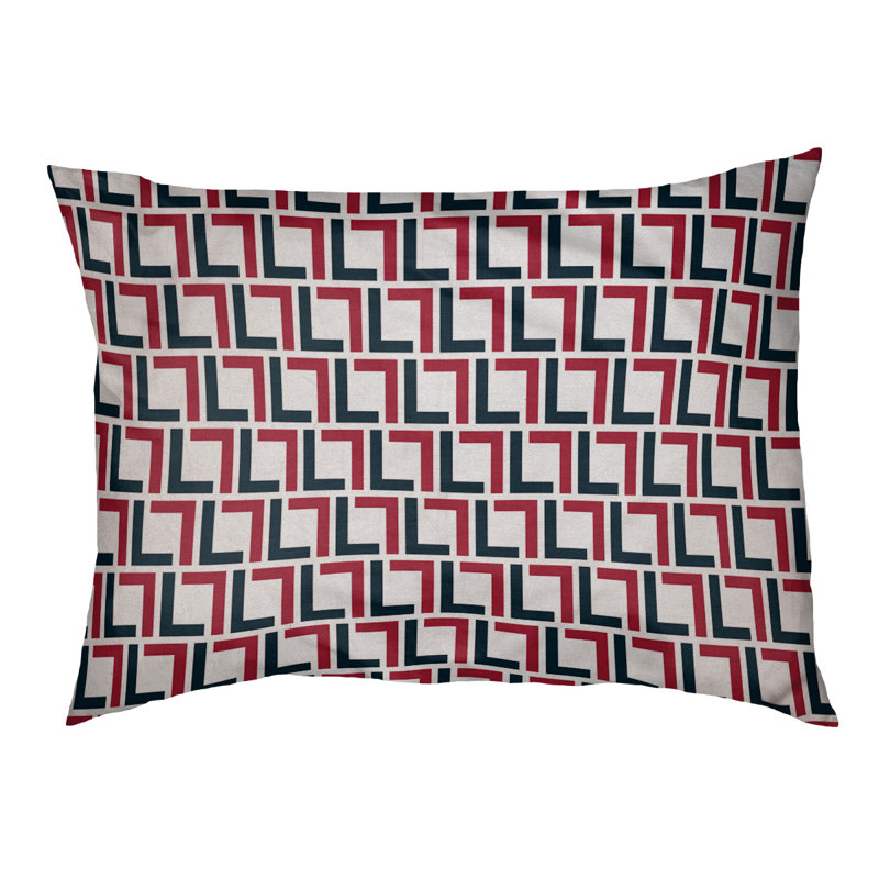 Coussin pour chien Brossard, Petit (l 28 po x P 18 po x H 4 po), Blanc / bleu foncé acier / rouge bataille