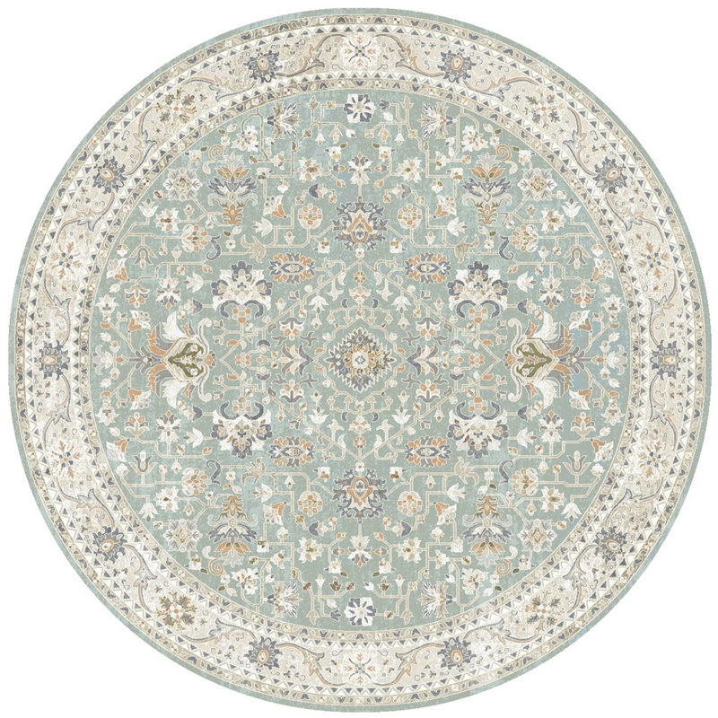 Tapis oriental gris Zech, Rond 7 pi 10 po