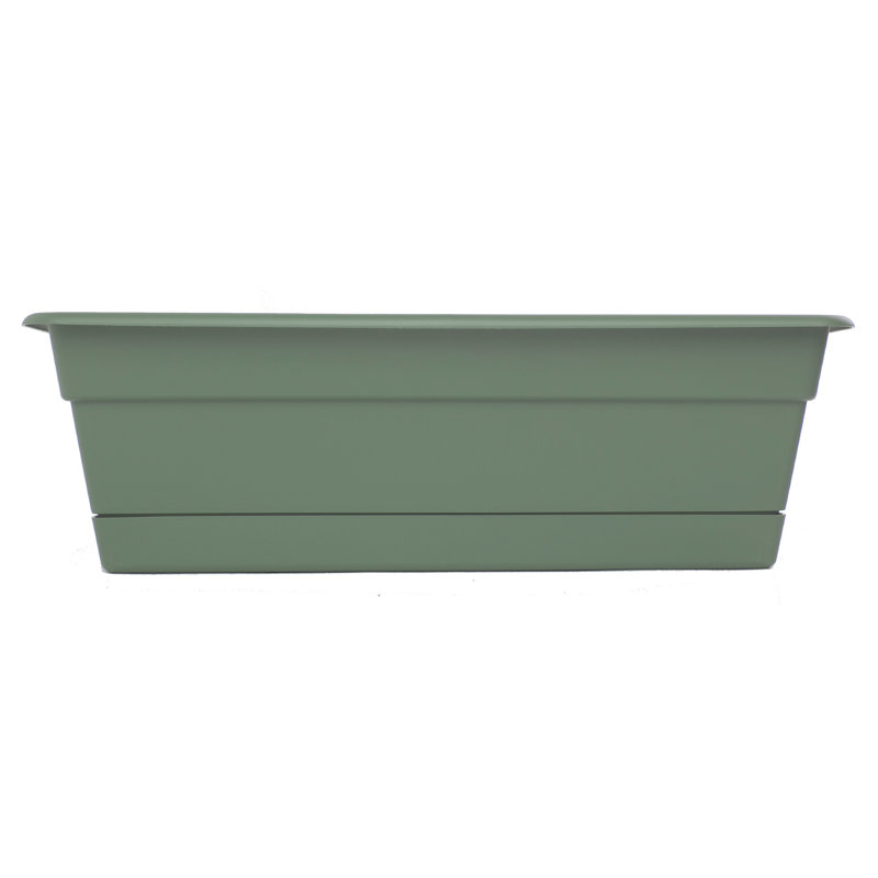  Dura Cotta 5.75 in. H X 18 in. W X 7.5 in. D Plastic Window Box Basil, Olive Green, 5.75" H x 18" W x 7.5" D