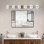 Luminaire de salle de bain minimaliste à DEL de 43 po avec abat-jour en acrylique sable cristal, luminaire décoratif mural à 6 lumières, convient au miroir de meuble-lavabo