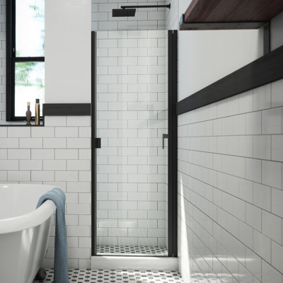RD 33" W x 66" H Hinged Semi-Frameless Shower Door
