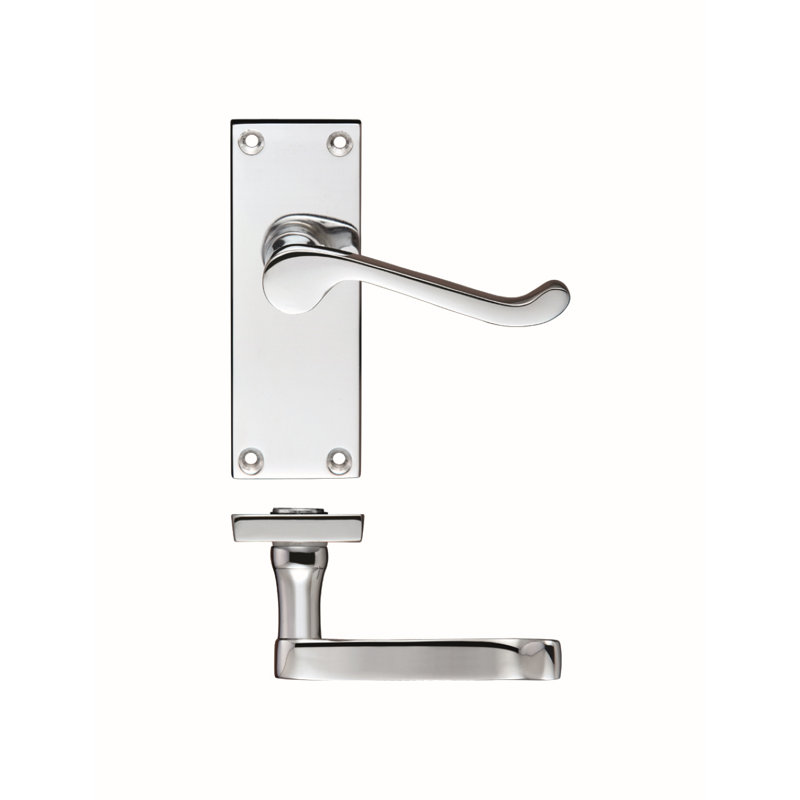 Raffertie Latch Door Handle, Polished Chrome