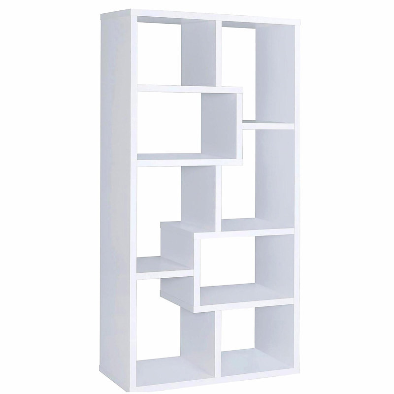 Bibliothèque géométrique blanche à huit niveaux, Blanc