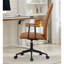 Chaise de bureau en cuir de polyuréthane brun