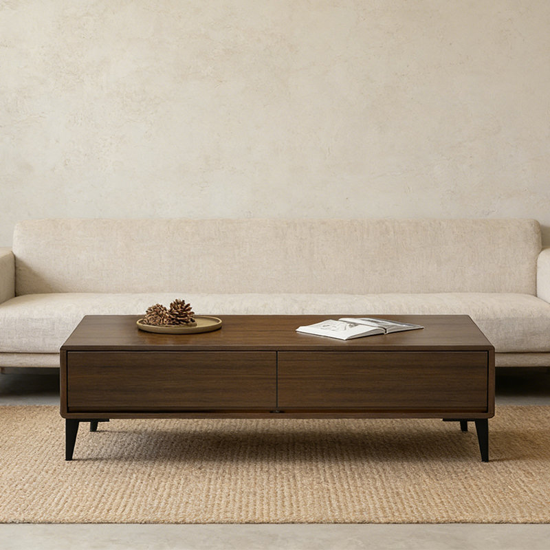 Table basse moderne rétro minimaliste, 15.74" H x 47.24" L x 23.62" W