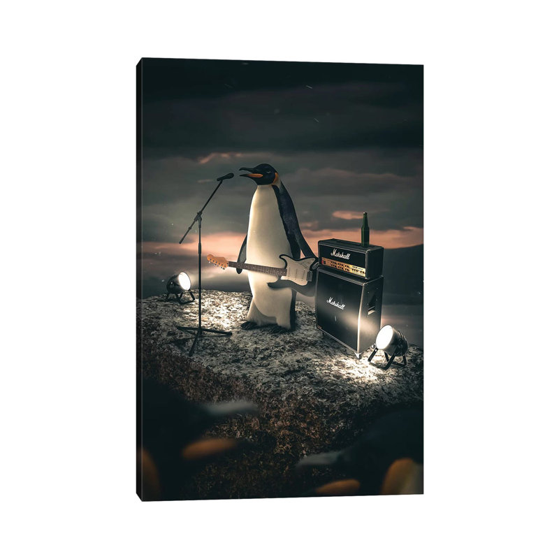 The Rockstar Penguin by Zenja Gammer - Print on Canvas, Wrapped Canvas, 66.04 cm H x 45.72 cm W x 1.91 cm D