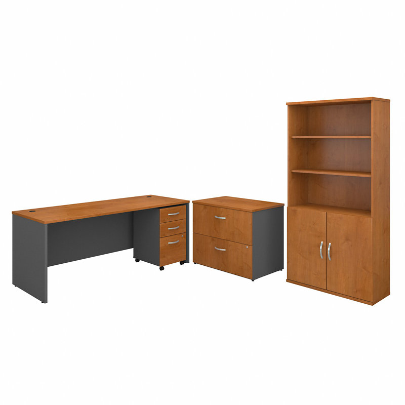 Ensemble de bureau 3 pièces Series C, Cerisier naturel / gris graphite