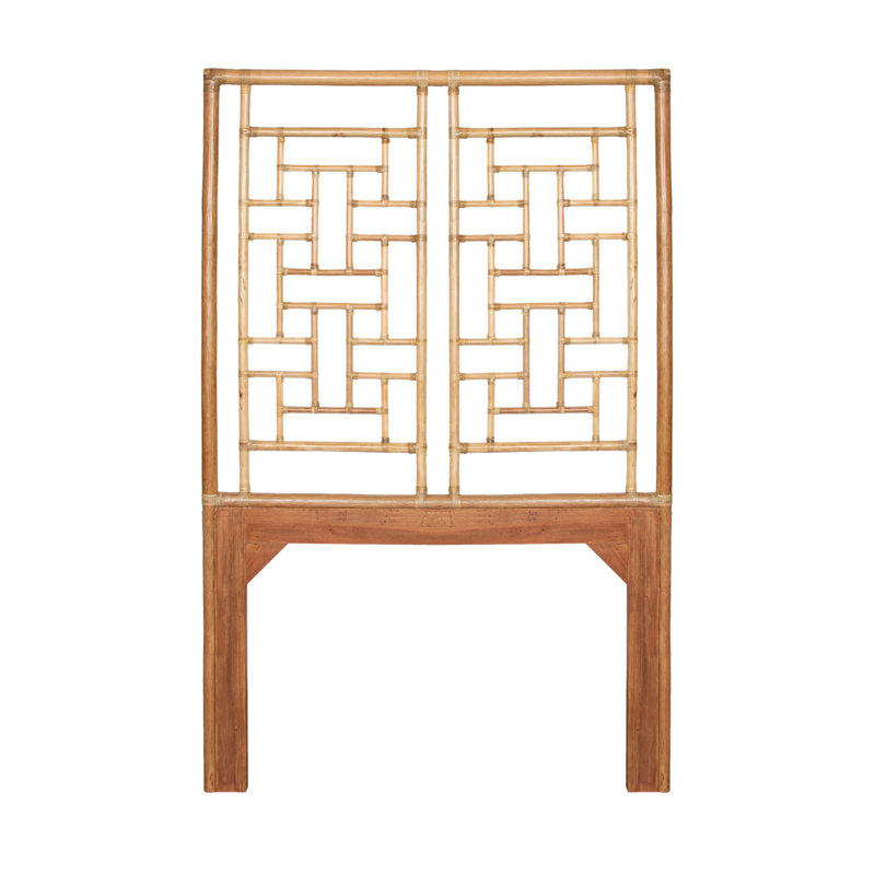Tête de lit à découpes en rotin Ohana, Simple, Naturel