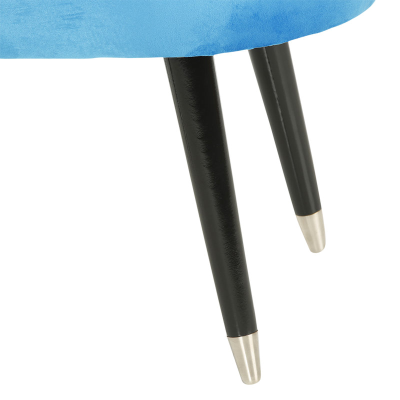 Emi Upholstered Bench, Blue/Silver Socks