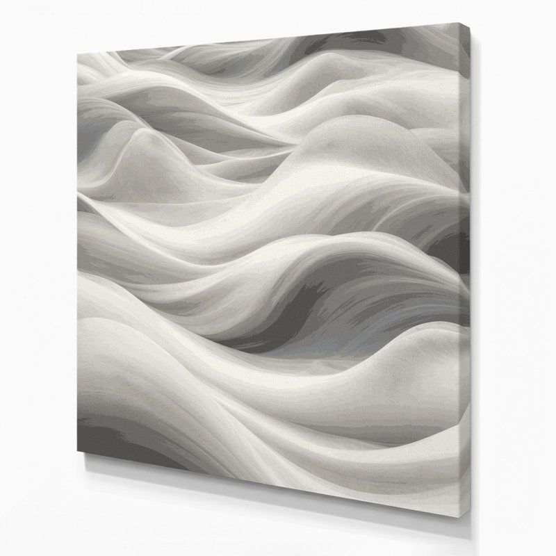 Abstrait paysage 84, art mural sur toile grise, H 12 po x l 12 po