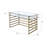 Shona Clear Glass Top & Antique Gold Finish Writing Desk (Not Include Stools)