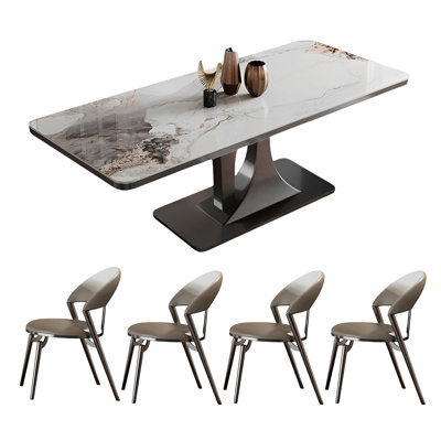 Ensemble de table de salle à manger rectangulaire et chaises