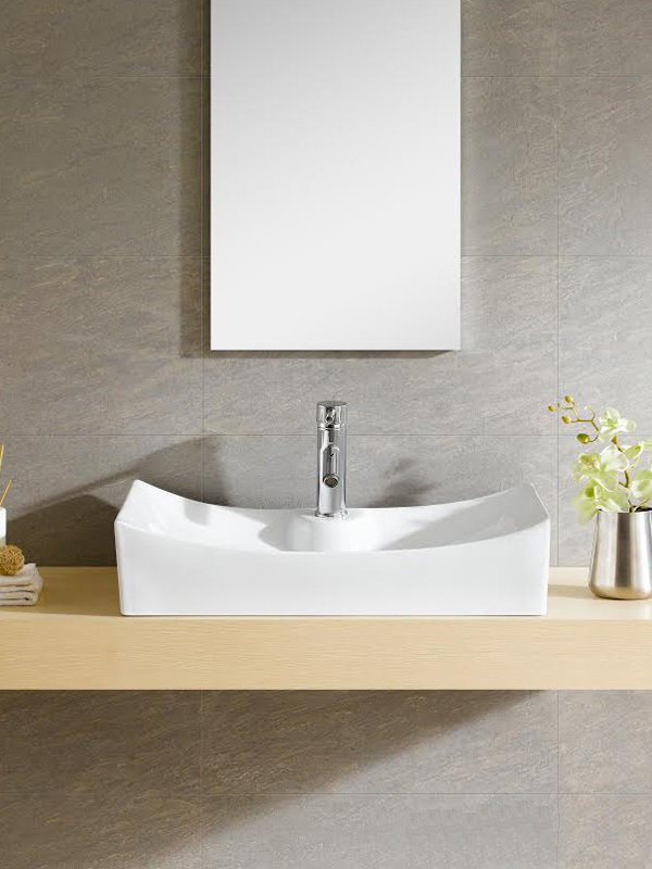 Modern Ceramic Rectangular Vessel Bathroom Sink