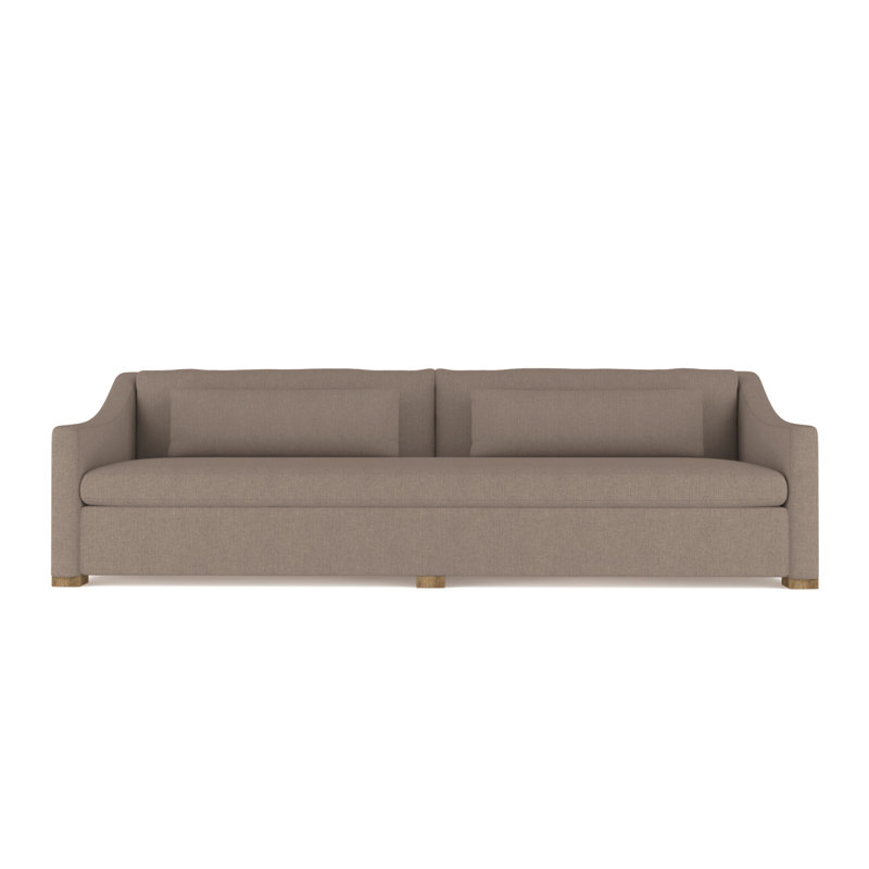Crosby Slope Arm Sofa, Box Weave Linen Chocolate, 32.5" H x 108" W x 43" D, Weathered
