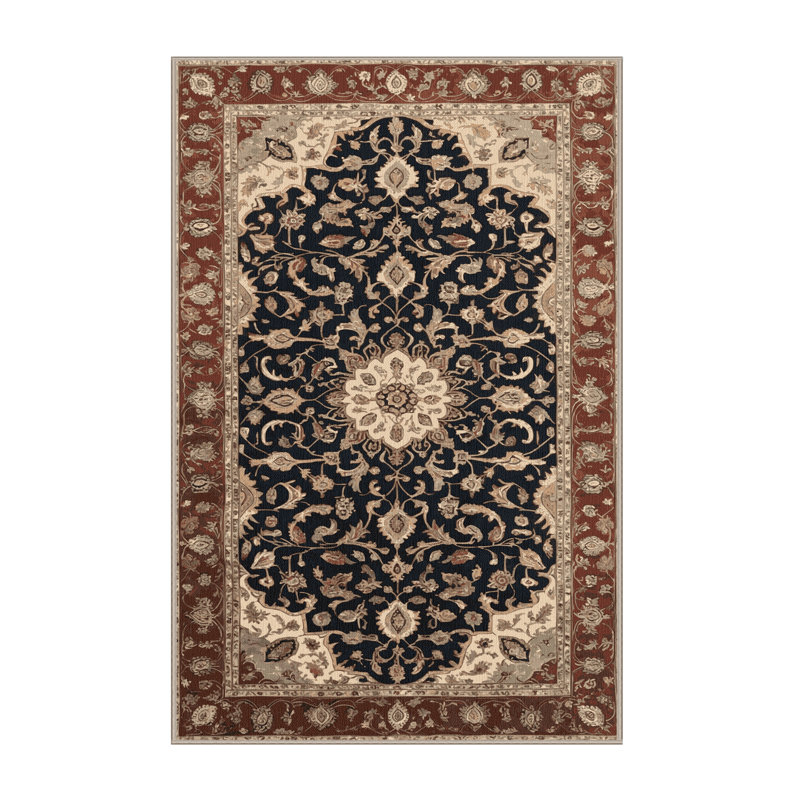 Machine Washable Persian Brown Area Rug, Rectangle 2' x 3'