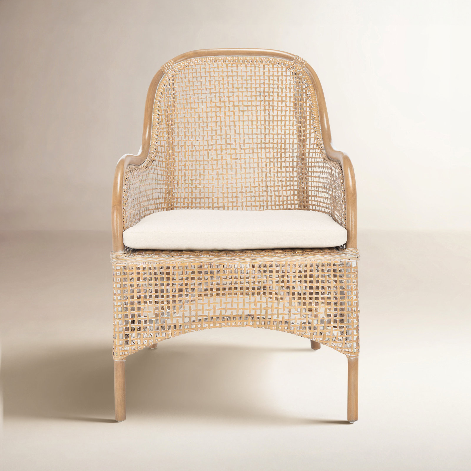 Sparrow Armchair, Grey White Wash/White