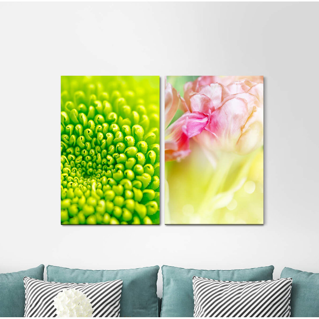 2-tlg. Leinwandbilder-Set - Fotografie „Blossoms Green Buds Flowers Spring”