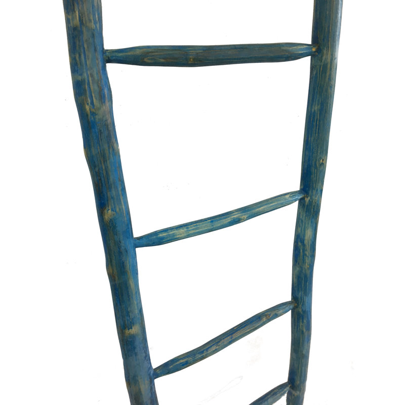 MGP Teak Log Ladder Distressed Blue Finish