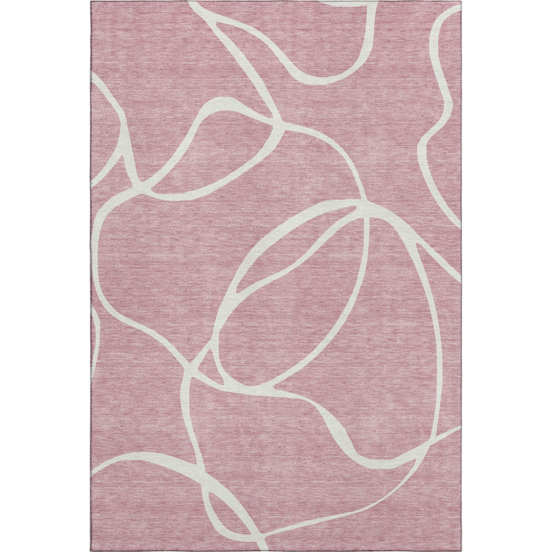Premium Machine Washable Corum AMF999 Swirls Rug, Rectangle 5' x 7'6"