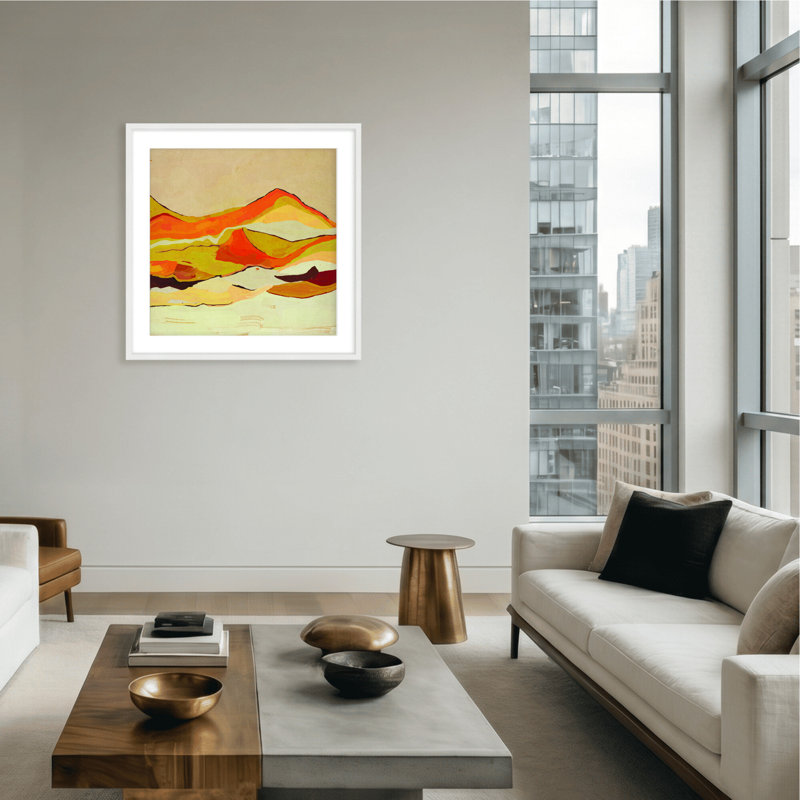 Nature Inspired Dawn's Horizon Trptych, 24" H x 24" W, Beige, Framed Print