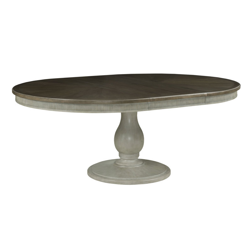 Coffey 76 " Extendable Elm Round Solid Wood Top Dining Table