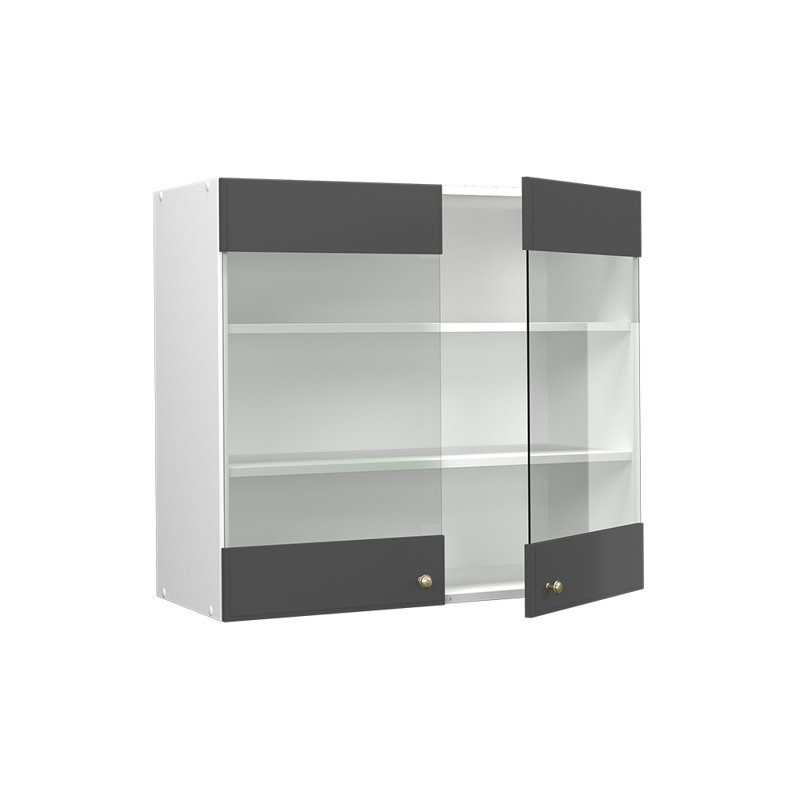 Kaelyne Display Cabinet, White/Dark grey