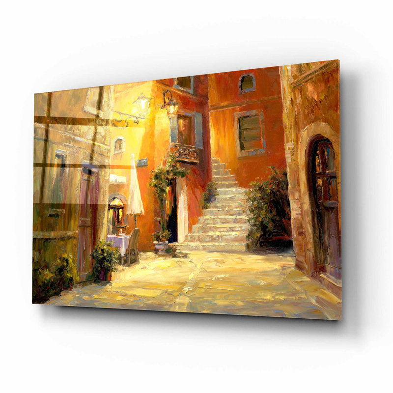 «Lighted Alley» par Haixia Liu - peinture sans cadre, H 12 po x l 16 po x P 0,13 po