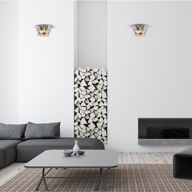 Chelsea Steel Flush Mounted Sconce, Silver